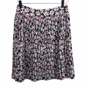 NWT J. Crew | Microfloral Pattern Fully Lined Back Zipper Pleated Skirt Size 2